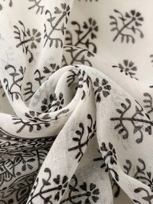 1pc Women Floral Pattern Tassel Decor Boho Scarf - Multicolor - View 7