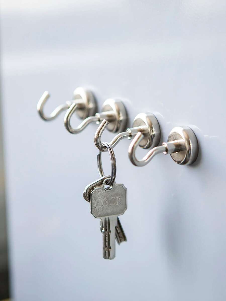 5入組鐵牆面掛鉤 - 銀色 - 查看 1