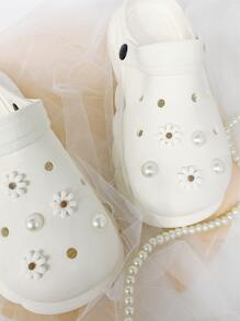 10 stks Faux Pearl Decor Bloem Ontwerp Schoen Decoratie, ABS Sierlijke Accessoires Voor Klompen Slides