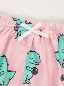 Girls' Dinosaur Printed Camisole Home Wear - Multicolor - View 4