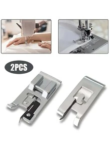 2pcs Stainless Steel Sewing Machine Presser Foot, Classic Sewing Machine Presser Foot For Home - Silver - View 4