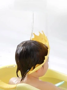 1pc Plastic Shower Cap, Creative Crown Shaped Shower Cap For Baby - Coral Orange - View 3