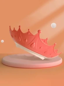 1pc Plastic Shower Cap, Creative Crown Shaped Shower Cap For Baby - Coral Orange - View 1