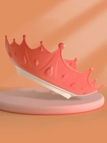 1pc Plastic Shower Cap, Creative Crown Shaped Shower Cap For Baby - Coral Orange - View 6