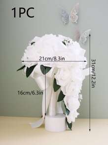 1束PE人造花浪漫水鑽裝飾多用途手捧花適合家庭婚禮裝飾 - 彩色 - 查看 3