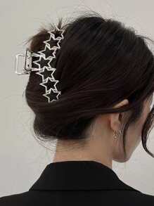 Garra de pelo con diseño de estrella - Plateado - Ver 1