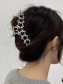 Garra de pelo con diseño de estrella - Plateado - Ver 4
