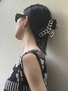 Garra de pelo con diseño de estrella - Plateado - Ver 5