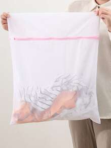 1 Gói Túi Giặt Di Động, Túi Giặt Gia Dụng Lưới Polyester Màu Hồng Trong Suốt - Hồng - Xem 8