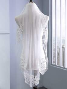 Velo de novia con bordado floral - Blanco - Ver 2