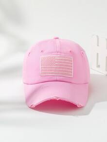 Gorra de béisbol con bandera estadounidense con bordado - Rosa - Ver 1