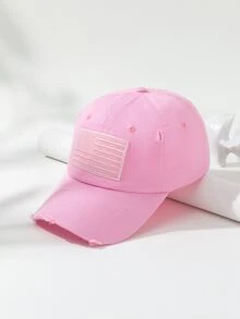 Gorra de béisbol con bandera estadounidense con bordado - Rosa - Ver 2