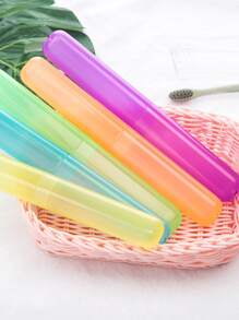 1pc PP Toothbrush Storage Box, Modernist Portable Toothbrush Box For Home - White - View 3