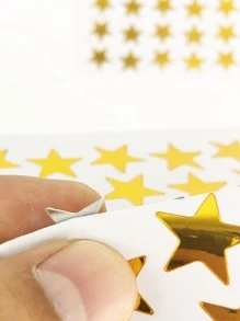 10pcs Star Pattern Sticker, Gold PVC Sticker For Children - Gold - View 3