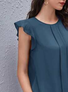 SHEIN Clasi 素色荷葉邊上衣