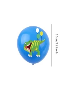 10pcs Latex Balloon, Cute Dinosaur Pattern Decorative Balloon For Party, Back To School Valentine Day - Multicolor - View 3
