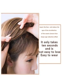 Short Straight Synthetic Hair Bangs - Black - View 2