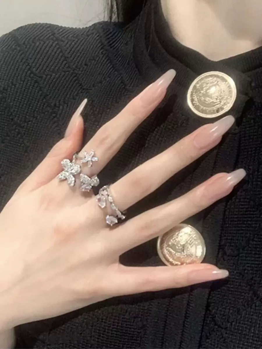 Upgrade Your Look with 24pcs Long Coffin Nude Solid Fake Nail & 1sheet Tape & 1pc Nail File - Beige - View 1