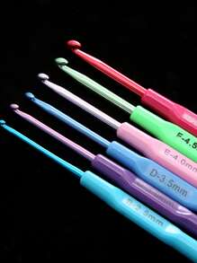 6pcs/set Plastic Crochet Needle, Mixed Color Crochet Hook For Sewing - Multicolor - View 3