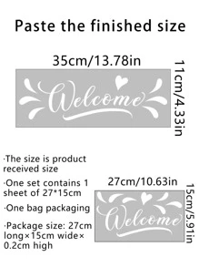 1pc Letter Shaped Door Sticker, PVC White Door Decorative Sticker For Home - White - View 3