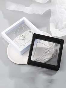 1入組白色塑料高清3D浮動展示盒，適用於珠寶展示櫃 - 白色 - 查看 5