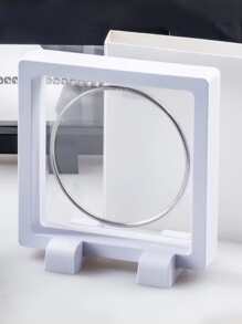 1入組白色塑料高清3D浮動展示盒，適用於珠寶展示櫃 - 白色 - 查看 6