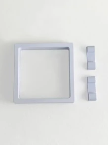 1入組白色塑料高清3D浮動展示盒，適用於珠寶展示櫃 - 白色 - 查看 8