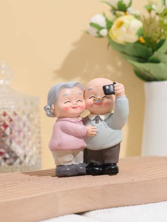1 件老夫妇装饰工艺品，树脂装饰品，适合家居装饰，最佳礼物
