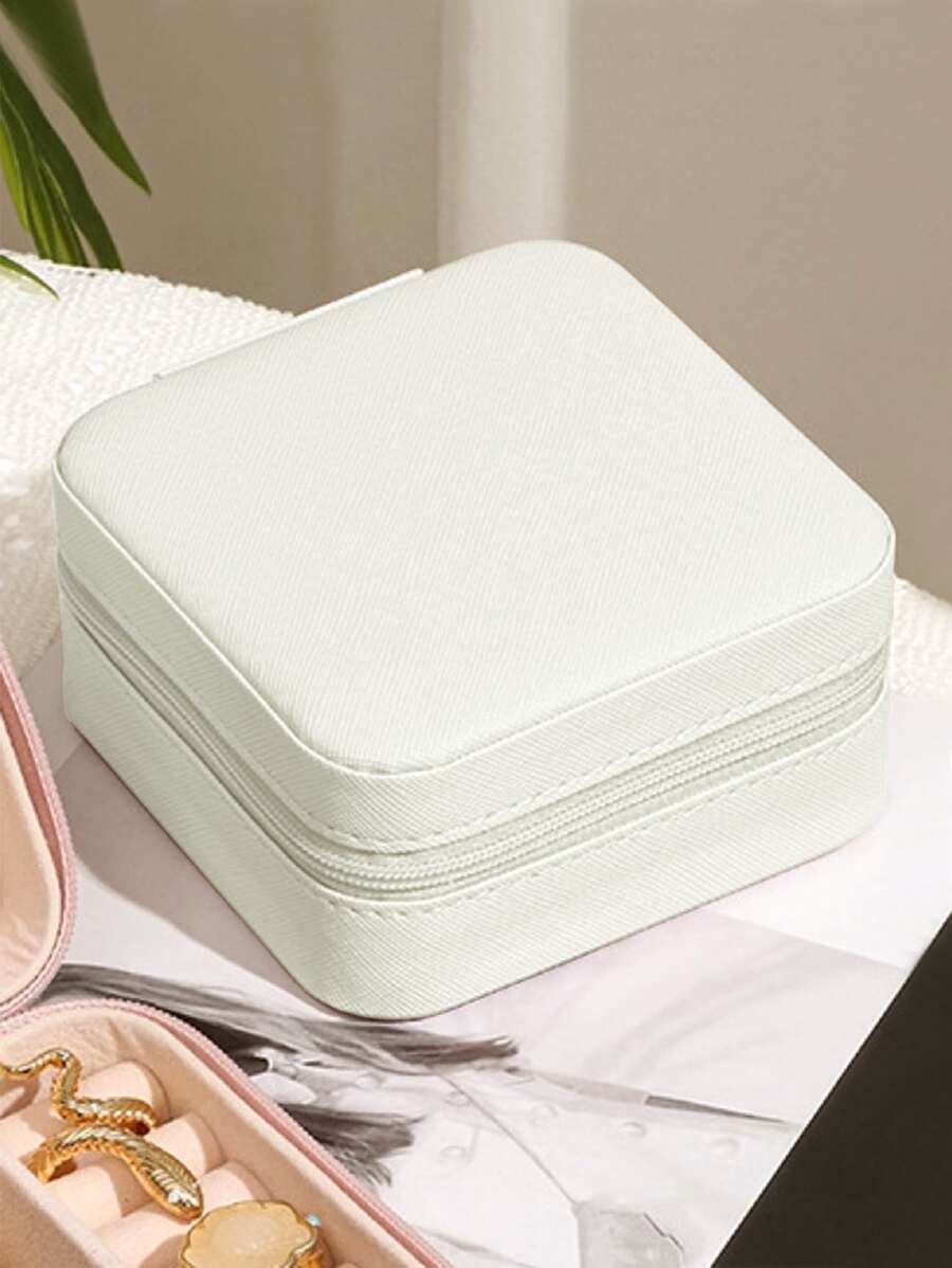 Túi trang điểm PU 1 cái - Màu be - Xem 1