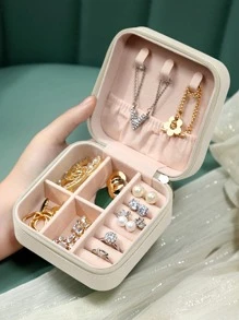 Túi trang điểm PU 1 cái - Màu be - Xem 2