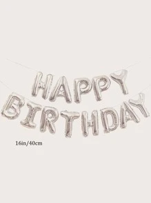 13 Cái Chúc Mừng Sinh Nhật Trang Trí Bóng Bay Hoa Hồng Vàng Chữ Bóng Bay Trang Trí Tiệc Sinh Nhật - Bạc - Xem 4