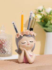 1 söt nordisk stil för flickor i harts, utsökt pennkruka, rörformad pennställ, heminredning, sovrumsvas, högtidspresent, födelsedagspresent, festtillbehör, present till flickvän tillbaka till skolan kontorsskrivbordstillbehör skrivbordstillbehör kontorsmaterial kontorstillbehör - Multifärgad - Visa 1