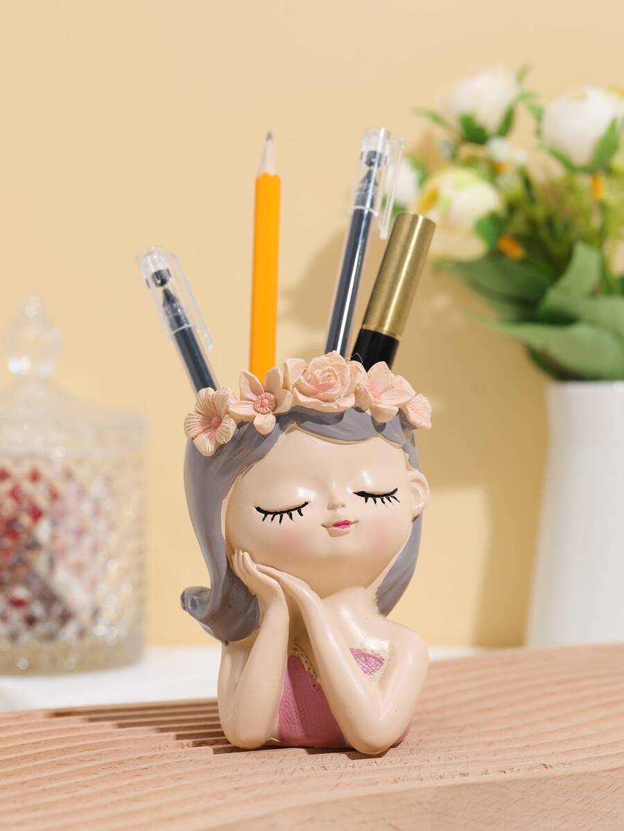 1 söt nordisk stil för flickor i harts, utsökt pennkruka, rörformad pennställ, heminredning, sovrumsvas, högtidspresent, födelsedagspresent, festtillbehör, present till flickvän tillbaka till skolan kontorsskrivbordstillbehör skrivbordstillbehör kontorsmaterial kontorstillbehör - Multifärgad - Visa 1