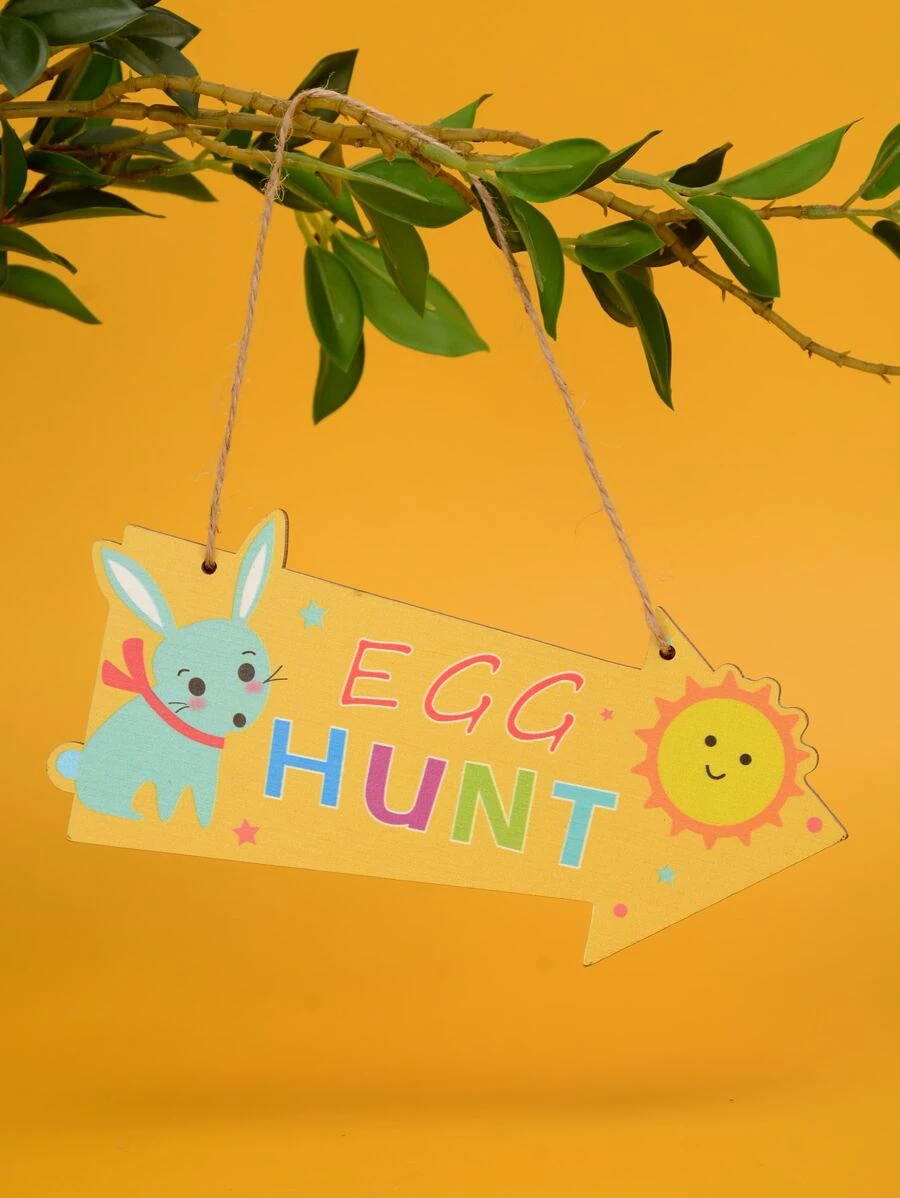 1 Phục Sinh Hoạt Hình Dễ Thương Đảng Hướng Ký Treo Gỗ Chỉ Báo Trang Trí Tiệc - Màu Khaki - Xem 1