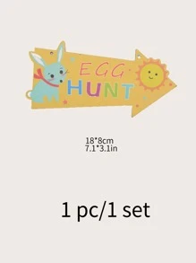 1 Phục Sinh Hoạt Hình Dễ Thương Đảng Hướng Ký Treo Gỗ Chỉ Báo Trang Trí Tiệc - Màu Khaki - Xem 3