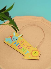 1 Phục Sinh Hoạt Hình Dễ Thương Đảng Hướng Ký Treo Gỗ Chỉ Báo Trang Trí Tiệc - Màu Khaki - Xem 5