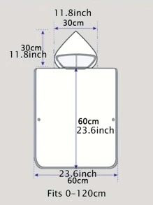 YAXING 1 chiếc khăn tắm trẻ em họa tiết kỳ lân & chữ cái - Hồng - Xem 3