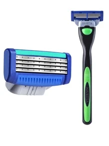 1 pieza Hombres de acero inoxidable Maquinilla de afeitar & 4 piezas cabeza - Multicolor - Ver 3