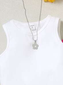 Cô gái Tween Chất rắn Áo ba lỗ & Tổng thể Jumpsuit Không có túi - Nhiều màu - Xem 4