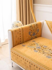 1個波西米亞風格雪花形狀防滑沙發墊,四季通用沙發套,防貓抓沙發保護套,適用於客廳l形沙發和1/2/3/4座椅沙發（分開售賣） - 橘色 - 查看 3
