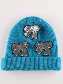 3pcs Bow Embroidered Iron-on Patch, Polyester Clothing Accessory, Garment Decoration For DIY - Silver - View 5