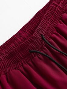 OTTIMOZO Áo sơ mi họa tiết hoa thường ngày cho nam và quần short cạp rút không có áo phông, đi chơi - Đỏ và trắng - Xem 4