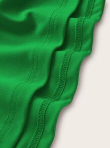 SHEIN EZwear Plus Solid Cami Dress - Green - View 4