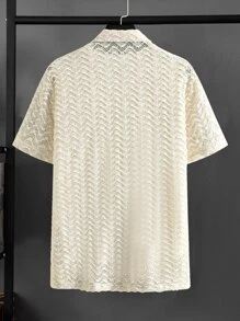 Manfinity RSRT Áo sơ mi Nam Nút phía trước màu trơn Giải trí - Màu be - Xem 2