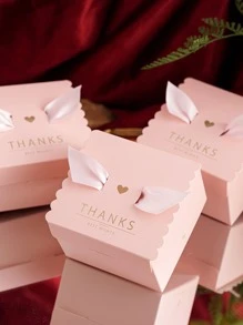 10pcs Letter Graphic Packaging Box Wedding Party Gift Bags - Pink - View 1