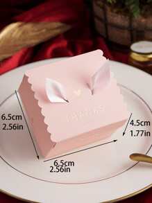 10pcs Letter Graphic Packaging Box Wedding Party Gift Bags - Pink - View 2