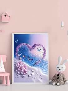 海灘圖案DIY鑽石畫全鑽牆藝術畫不包括框架適合初學者DIY手工鑽石畫 - 彩色 - 查看 3