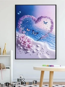 海灘圖案DIY鑽石畫全鑽牆藝術畫不包括框架適合初學者DIY手工鑽石畫 - 彩色 - 查看 4