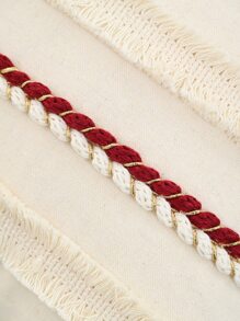 1 Vỏ gối bện bằng vải polyester hoặc Vỏ gối thắt lưng - Đỏ - Xem 5