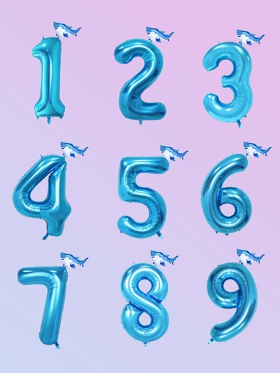 على شكل رقم بالون 2 قطع